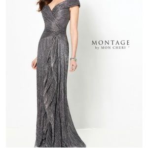 Montage by Mon Cheri Full Length Gun Mother of the Bride Dress